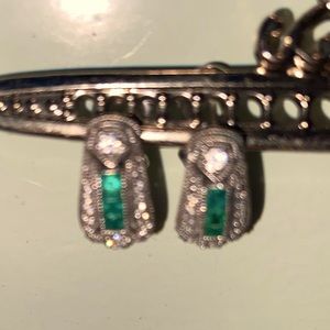 925 Judith Ripka CZ with green stones